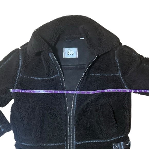 Urban Outfitters BDG Chocolate Dark Brown Sherpa Suede Coat Size Medium NWOT - Picture 5 of 8